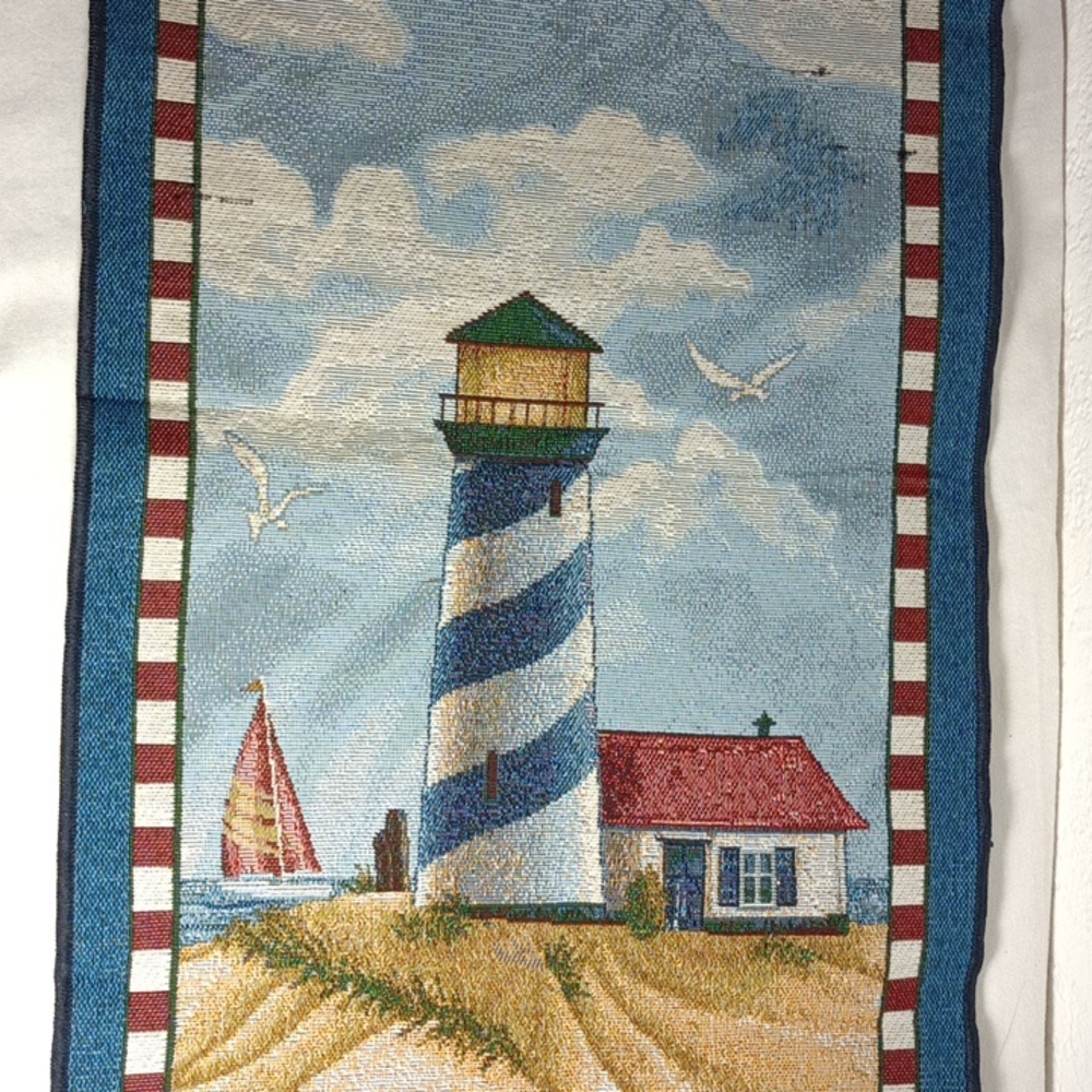 Lighthouse Table Runner with a tassel